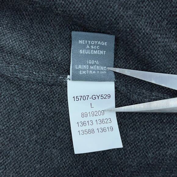 Bonobos Mens Size L V Neck Sweater Jumper Extra Fine Merino Wool Gray Grey - Picture 13 of 15